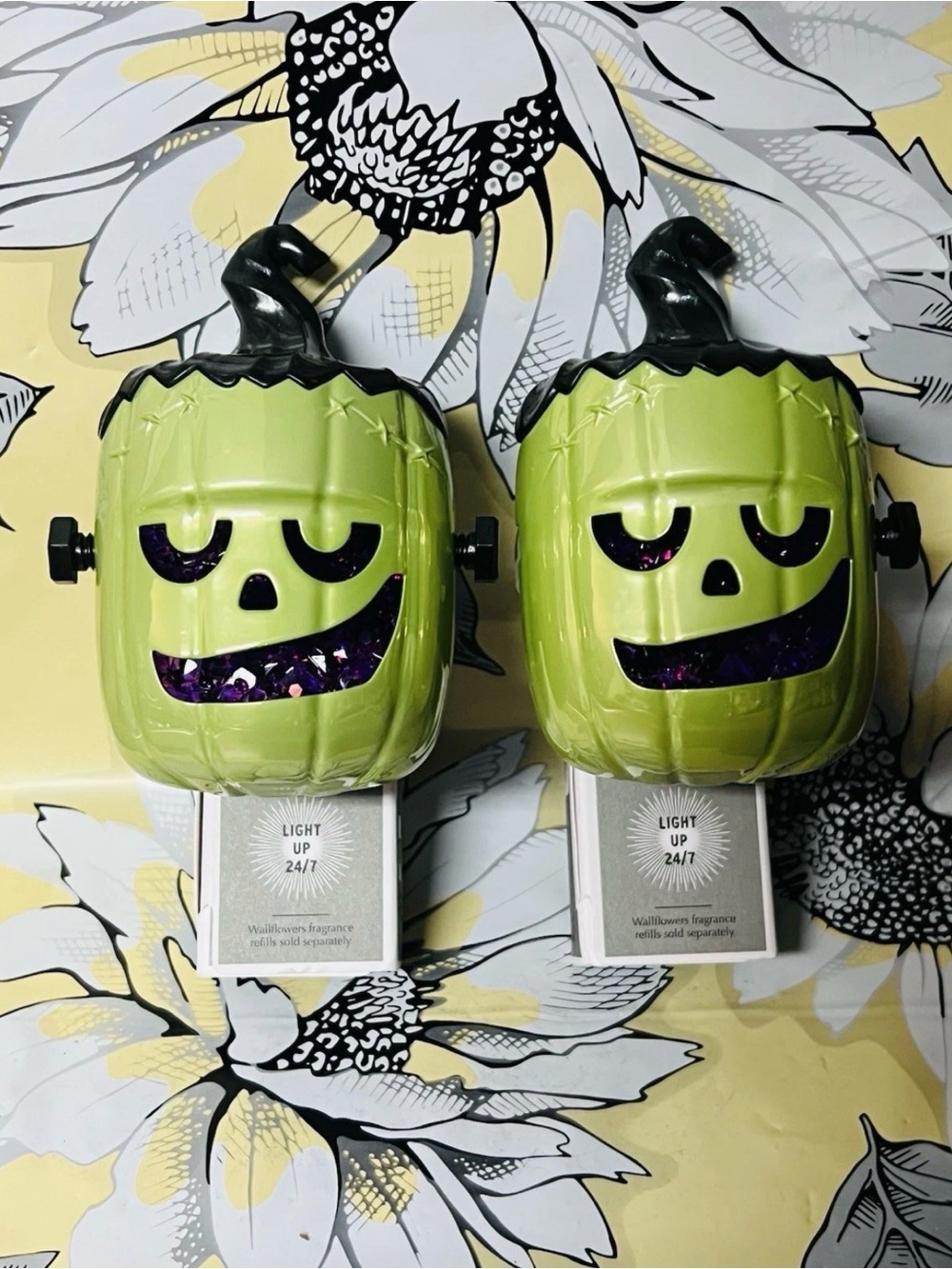 2 Bath & Body Works Franken Frankenstein Wallflower Plug Light Up
